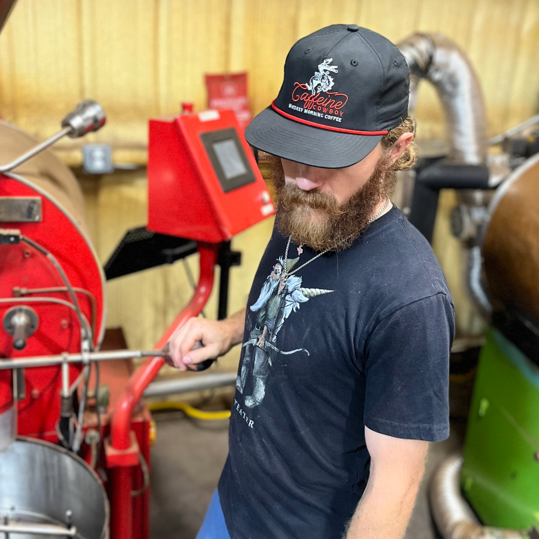 Caffeine Cowboy Hat ( Teal/Gold or Black/Red)