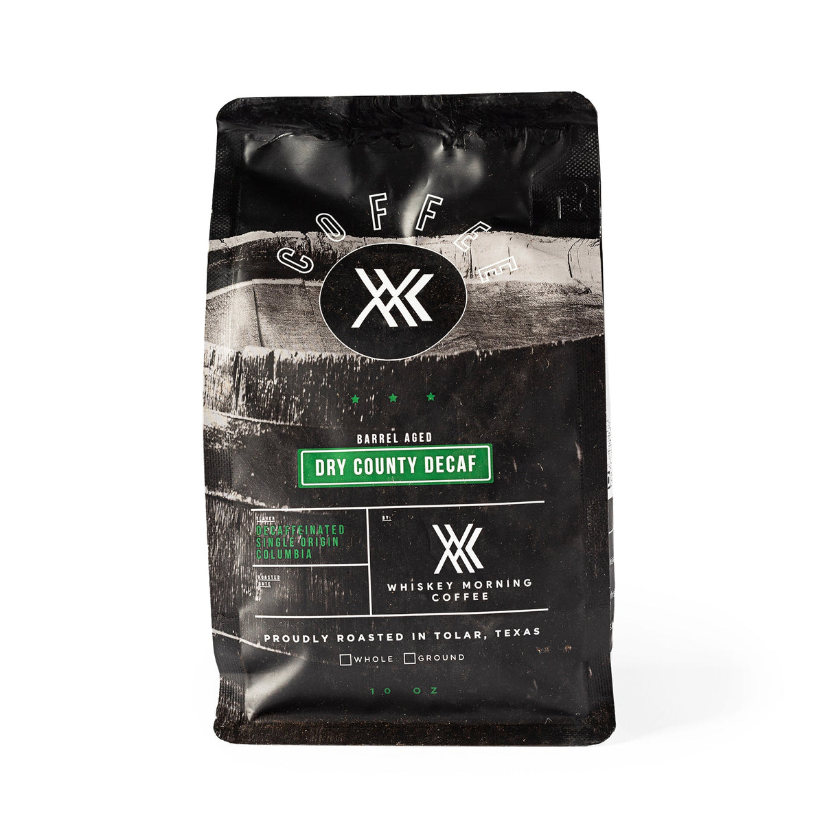 Bourbon Barrel Aged Decaf Coffee