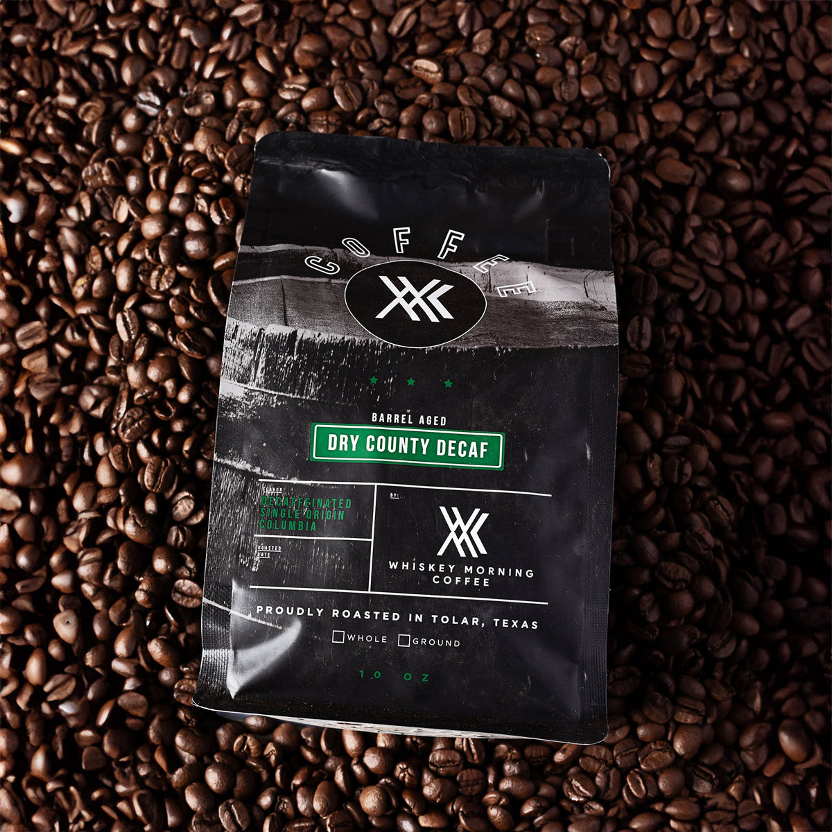 Bourbon Barrel Aged Decaf Coffee